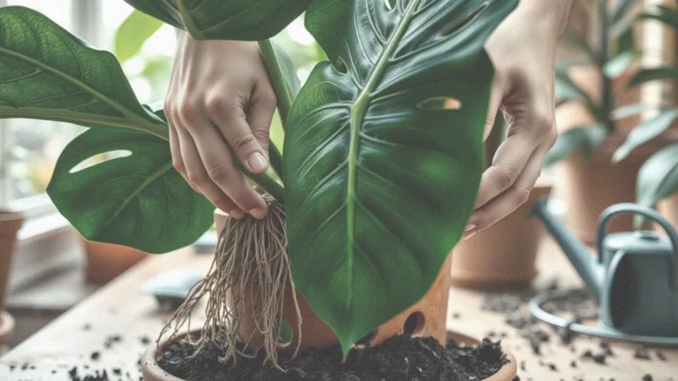 Jakie są najważniejsze kroki podczas przesadzania monstery?